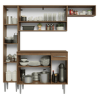 Armário de Cozinha Completa 197 cm Rustic/Cinza Emilly Madesa 02