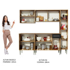 Armário de Cozinha Completa 201cm Rustic/Preto Emilly West Madesa 03