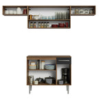 Armário de Cozinha Completa 225cm Rustic/Preto Emilly Madesa 01