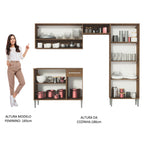 Armário de Cozinha Compacta 229cm Branco/Rustic Emilly Pop Madesa 02