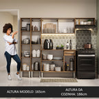 Armário de Cozinha Completa 229cm Rustic Emilly Madesa 09