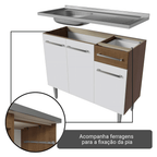 Armário de Cozinha Compacta 229cm com Pia Rustic/Branco Emilly Madesa 10
