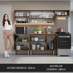 Armário de Cozinha Compacta 229cm Rustic Emilly Madesa 13
