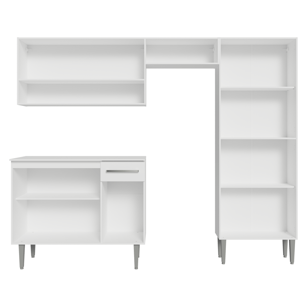 Armário de Cozinha Completa 229cm Branco Emilly Madesa 17
