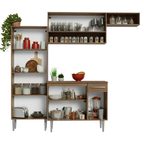Armário de Cozinha Completa 229cm Rustic/Cinza Emilly Madesa 18