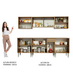 Armário de Cozinha Completa 233cm Rustic Emilly Wind Madesa 02