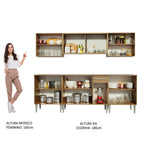 Armário de Cozinha Completa 233cm Rustic Emilly Fire Madesa 03