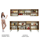Armário de Cozinha Completa 233cm Rustic Emilly Smile Madesa 04