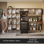 Armário de Cozinha Completa 261cm Rustic Emilly Madesa 03
