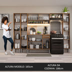 Armário de Cozinha Completa 261cm Rustic Emilly Madesa 04
