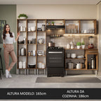 Armário de Cozinha Completa 261cm Rustic Emilly Madesa 05