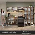 Armário de Cozinha Completa 261cm Rustic Emilly Madesa 08