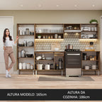 Armário de Cozinha Completa 293cm com Pia Rustic/Preto Emilly Madesa 08