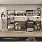 Armário de Cozinha Completa 293cm com Pia Rustic/Branco Emilly Madesa 08