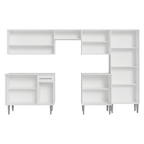 Armário de Cozinha Completa 293cm com Pia Branco Emilly Madesa 09