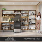 Armário de Cozinha Completa 293cm com Pia Rustic Emilly Madesa 09