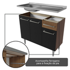 Armário de Cozinha Completa 293cm com Pia Rustic/Preto Emilly Madesa 09