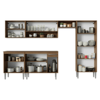Armário de Cozinha Completa 293cm Rustic/Preto Emilly Madesa 011