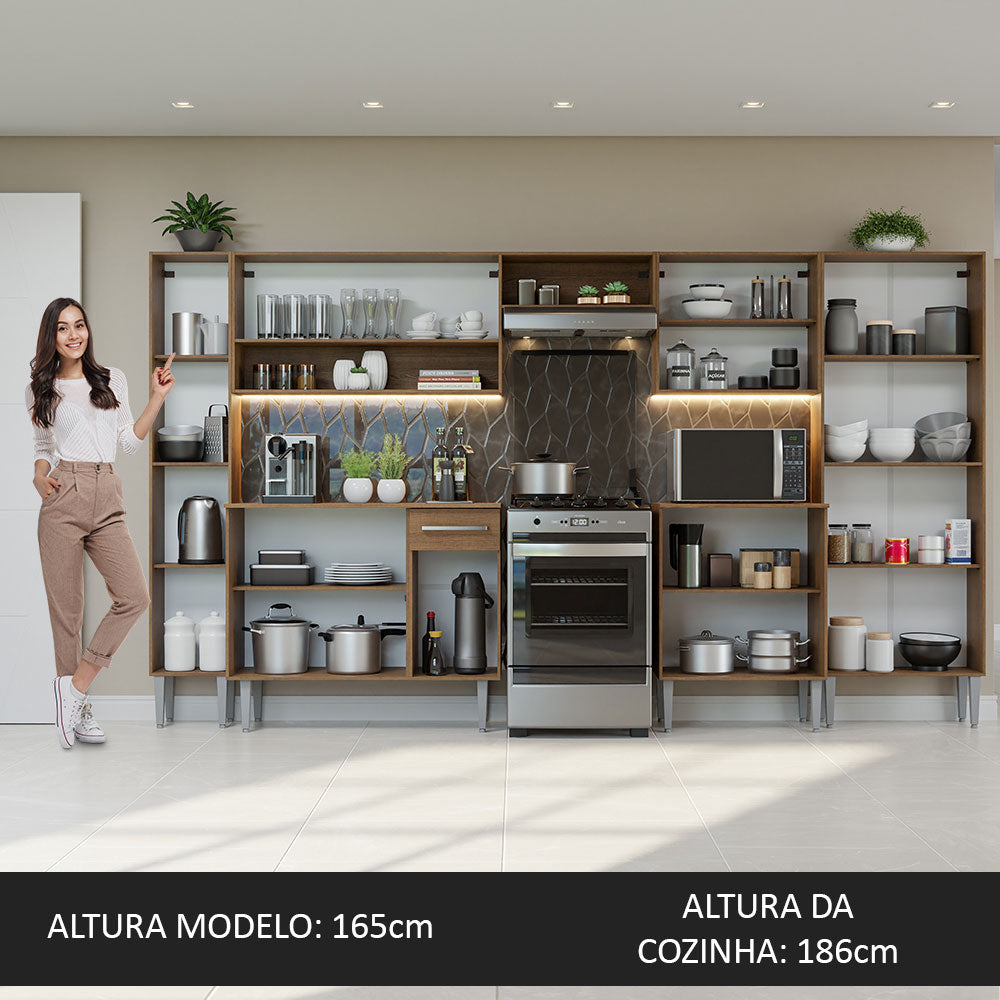 Armário de Cozinha Completa 325cm Rustic Emilly  Madesa 02