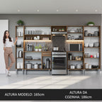 Armário de Cozinha Completa 325cm Cinza/Rustic Emilly Madesa 02