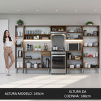 Armário de Cozinha Completa 325cm Rustic/Cinza Emilly Madesa 02