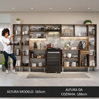 Armário de Cozinha Completa 325cm Rustic Emilly Madesa 04