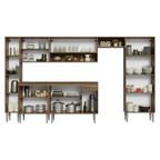 Armário de Cozinha Completa 325cm Rustic/Preto Emilly Madesa 07
