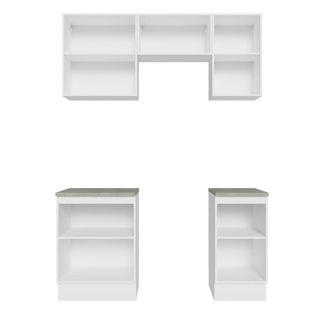 Armário de Cozinha Compacta 160cm Branco/Rustic Glamy Madesa 07