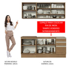 Armário de Cozinha Compacta 180cm Rustic Glamy Madesa 06