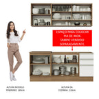 Armário de Cozinha Compacta 180cm Rustic Branco Glamy Madesa 06