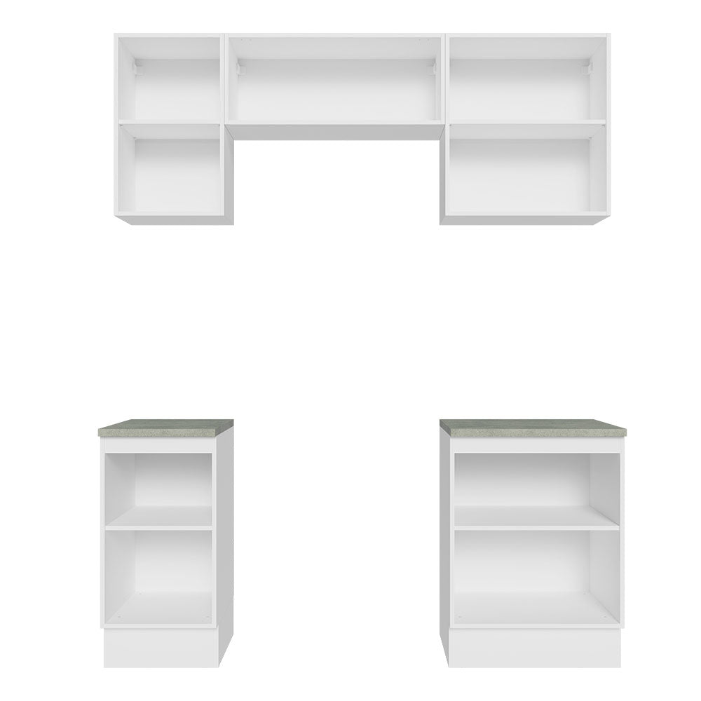 Armário de Cozinha Compacta 180cm Branco/Preto Glamy Madesa 12