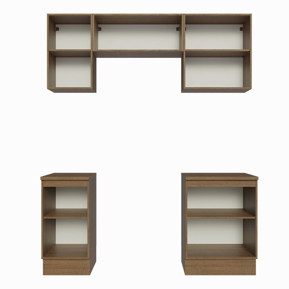Armário de Cozinha Compacta 180cm Rustic/Preto Glamy Madesa 12