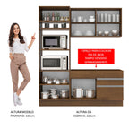 Armário de Cozinha Compacta 190cm Rustic/Rustic/Crema Helen Madesa 02