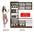 Armário de Cozinha Compacta 190cm Rustic/Branco/Crema Helen Madesa 02