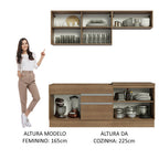 Armário de Cozinha Compacta 200cm Rustic/Crema Glamy Madesa 07