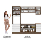 Armário de Cozinha Completa 220cm Rustic/Branco Glamy Madesa 01