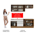 Armário de Cozinha Completa 220cm Rustic/Branco Parma Madesa 02