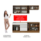 Armário de Cozinha Completa 220cm Branco/Rustic/Crema Parma Madesa 02