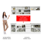 Armário de Cozinha Completa 240cm Branco Glamy Madesa 03