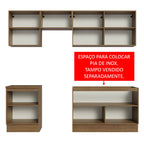 Armário de Cozinha Completa 240cm Rustic/Branco Glamy Madesa 09