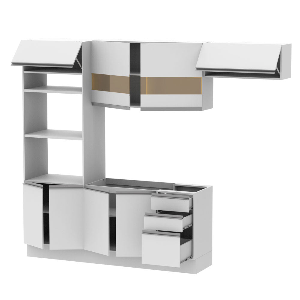 Armário de Cozinha Completa 270cm Branco Marselha Madesa 01