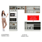 Armário de Cozinha Completa 270cm Branco/Preto/Branco Jade Madesa 09