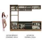 Armário de Cozinha Completa 270cm Rustic Preto Glamy Madesa 07