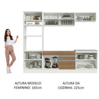 Armário de Cozinha Completa 270cm Branco Rustic Glamy Madesa 10