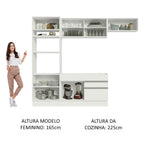 Armário de Cozinha Completa 270cm Branco Glamy Madesa 11