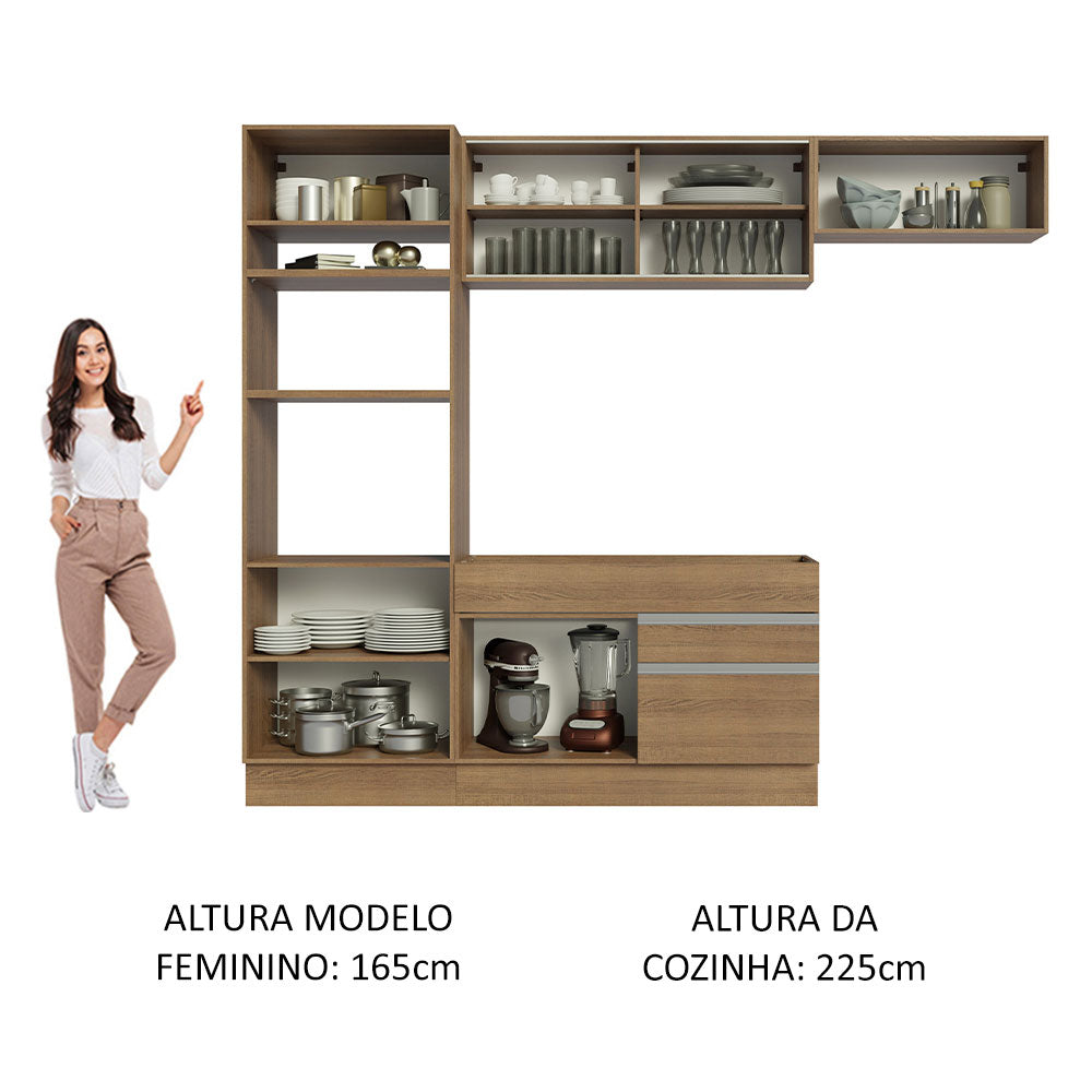 Armário de Cozinha Completa 270cm Rustic Glamy Madesa 11