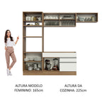 Armário de Cozinha Completa 270cm Rustic Branco Glamy Madesa 11