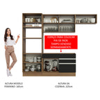 Armário de Cozinha Completa 270cm Rustic/Preto Glamy Madesa 15