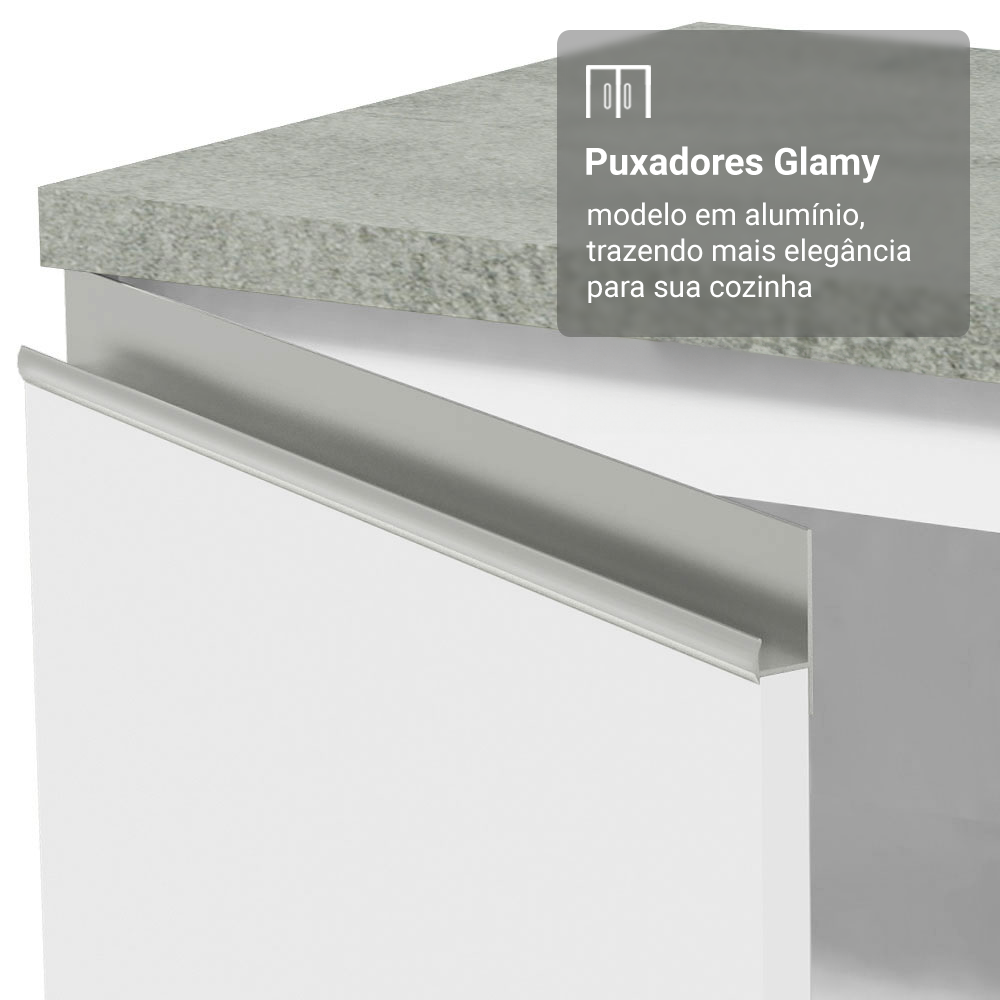 Armário de Cozinha Completa 270 cm Branco Glamy Madesa 17