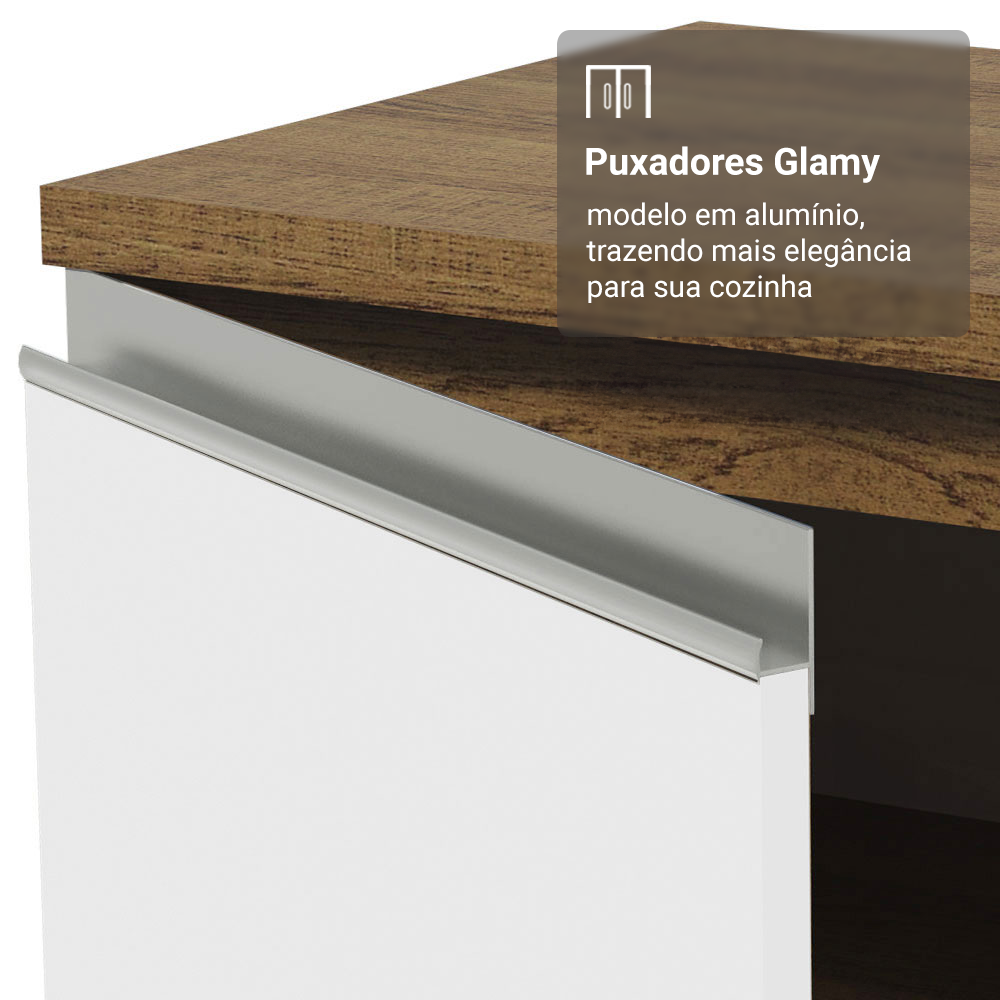 Armário de Cozinha Completa 270 cm Rustic/Branco Glamy Madesa 17